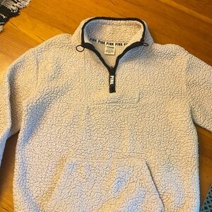 Victoria secrete pink Sherpa quarter zip.